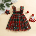 Vestido Infantil Xadrez Natal