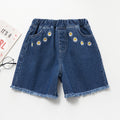 Shorts Infantil Feminino Jeans Florzinhas