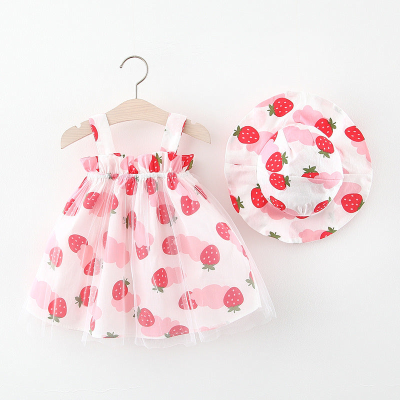 Vestido Infantil Tule Frutinhas