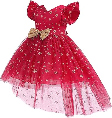 Vestido De Festa Infantil Vermelho Etrelinhas