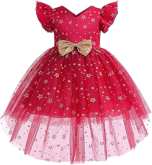 Vestido De Festa Infantil Vermelho Etrelinhas