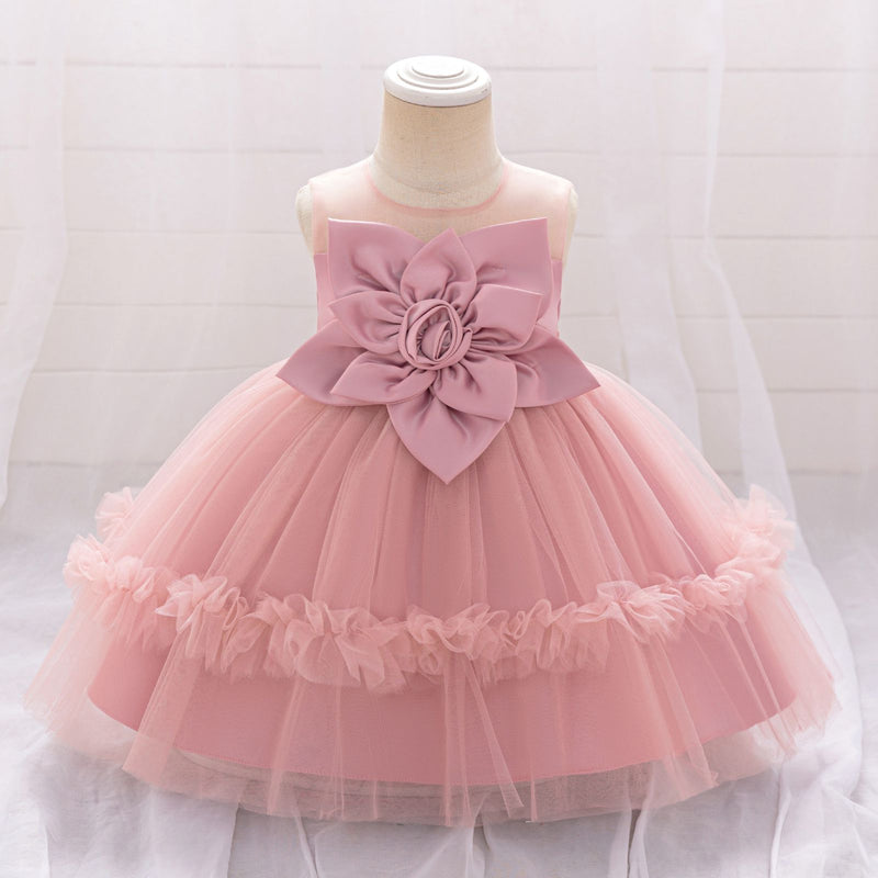 Vestido Infantil Verde Flor