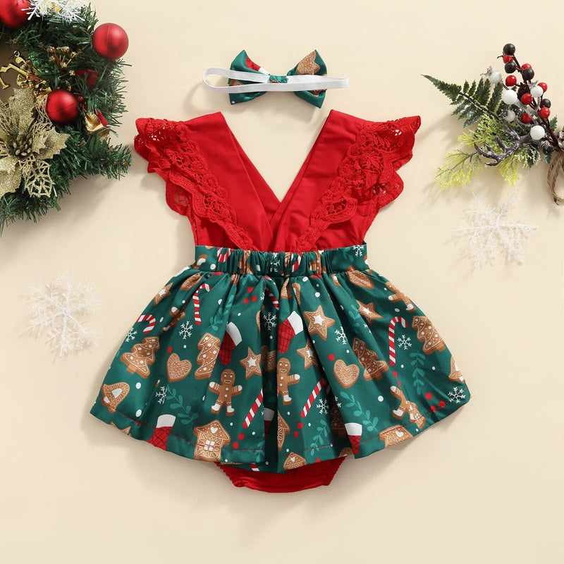 Vestido Infantil Natalzinho + Faixa