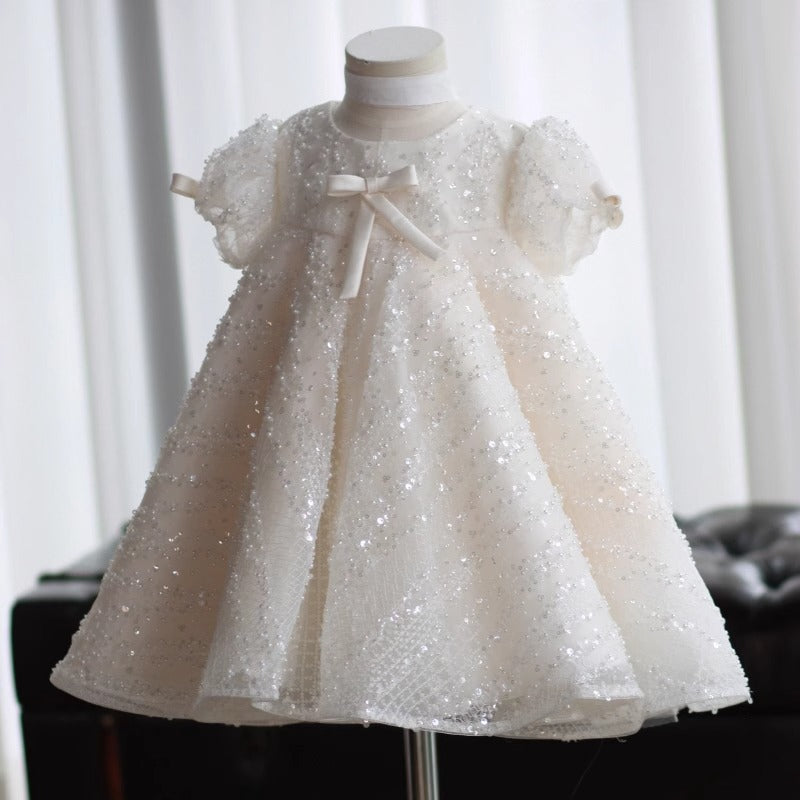 Vestido Infantil Brilhante Lacinho