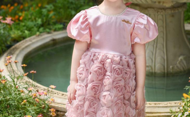 Vestido Infantil Rosa Flores