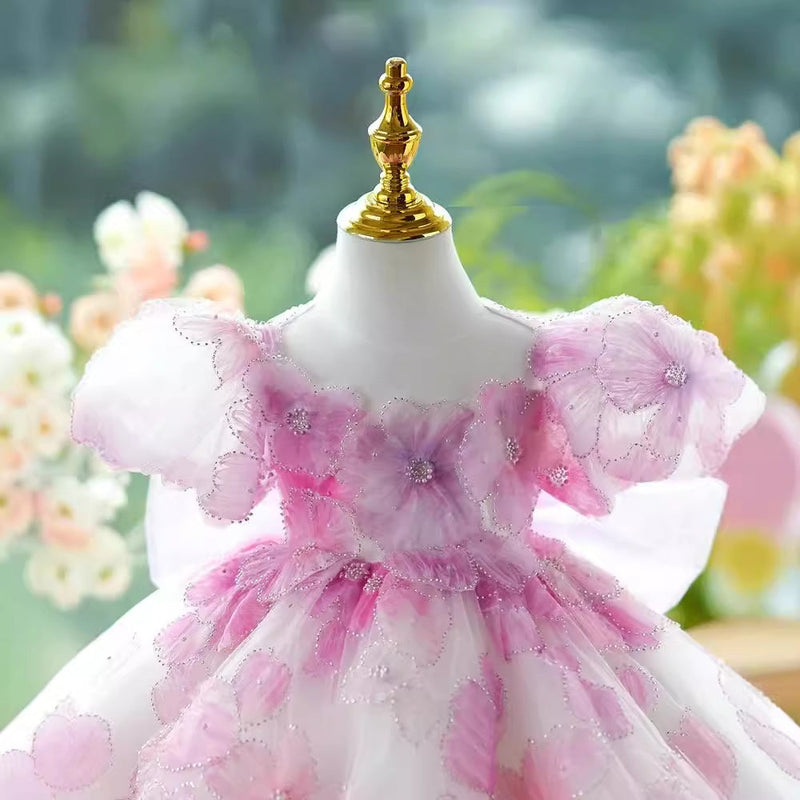 Vestido De Festa Infantil Rosa Flores