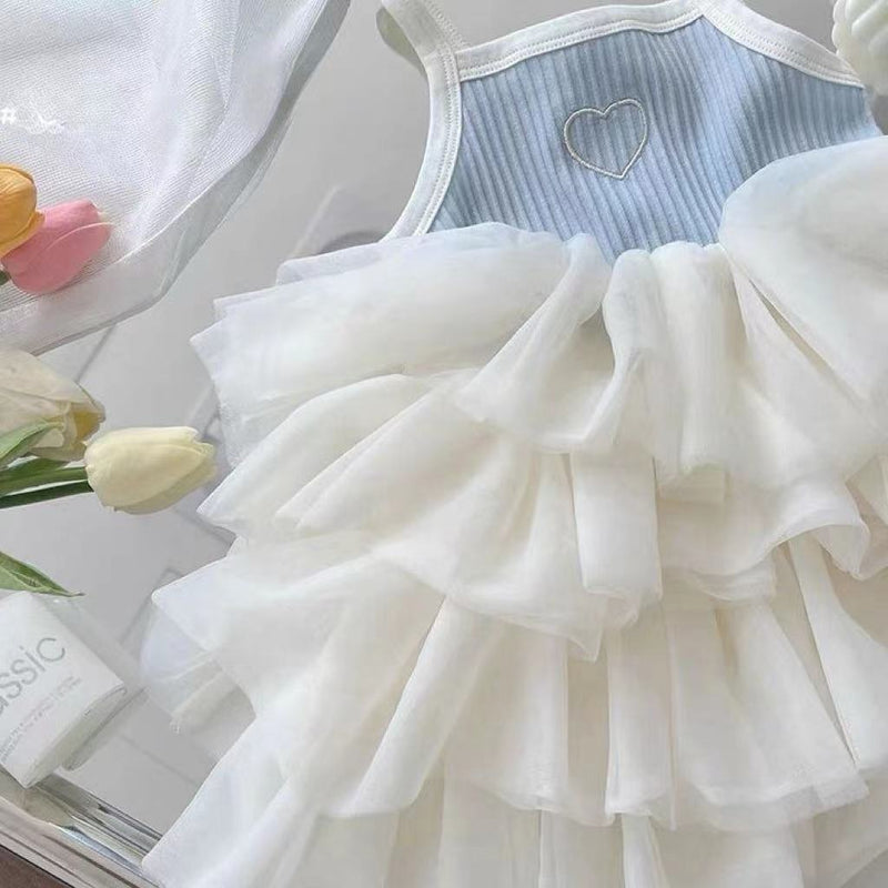 Vestido Infantil Coraçãozinho e Tule