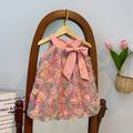 Vestido Infantil Feminino Flores e Lacinho