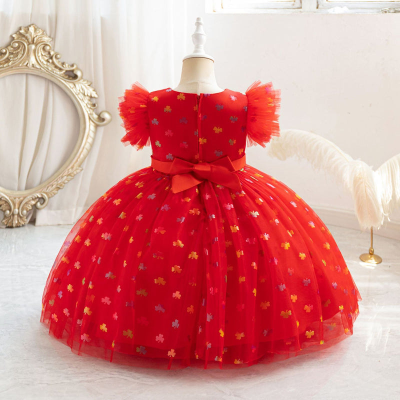 Vestido Infantil De Festa Natal Lacinho