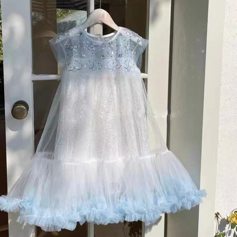 Vestido Infantil Tule e Pedrarias