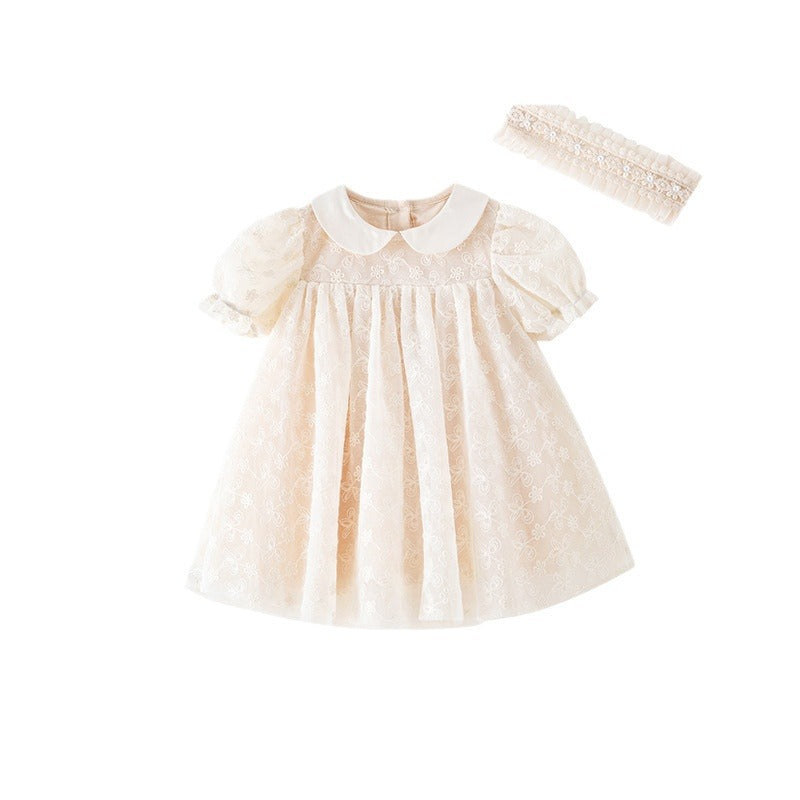 Vestido Infantil Renda Floral + Faixinha