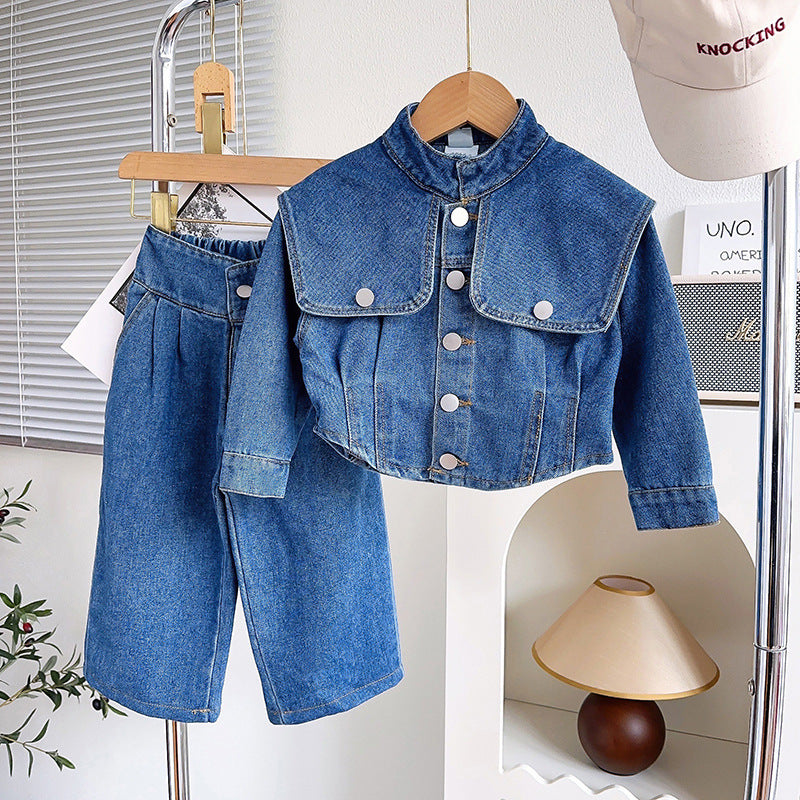 Conjunto Infantil Feminino Jeans Botõeszinhos