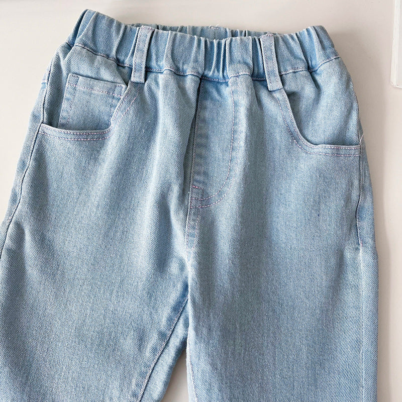 Calça Infantil Feminina Jeans Corações