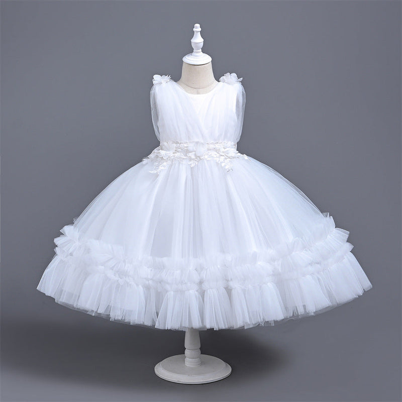 Vestido Infantil De Festa Tule Florzinhas