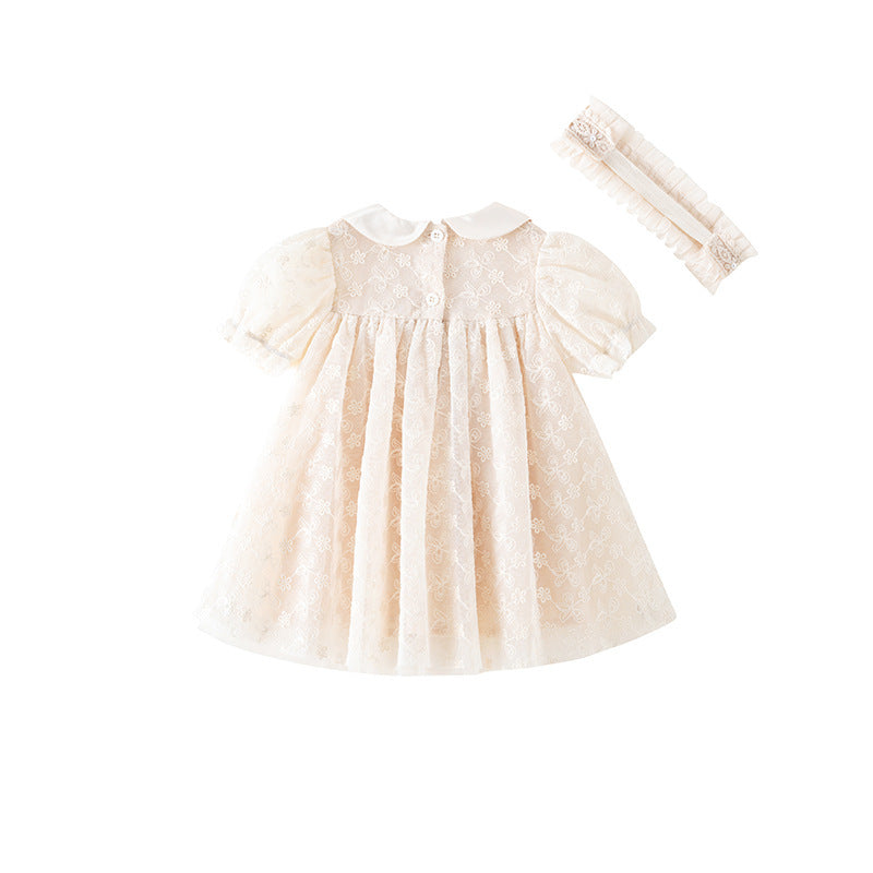 Vestido Infantil Renda Floral + Faixinha