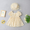 Vestido Infantil Floral + Chapéuzinho