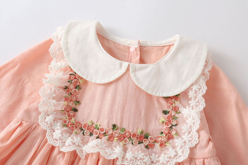 Vestido Infantil Florzinhas Manga Longa