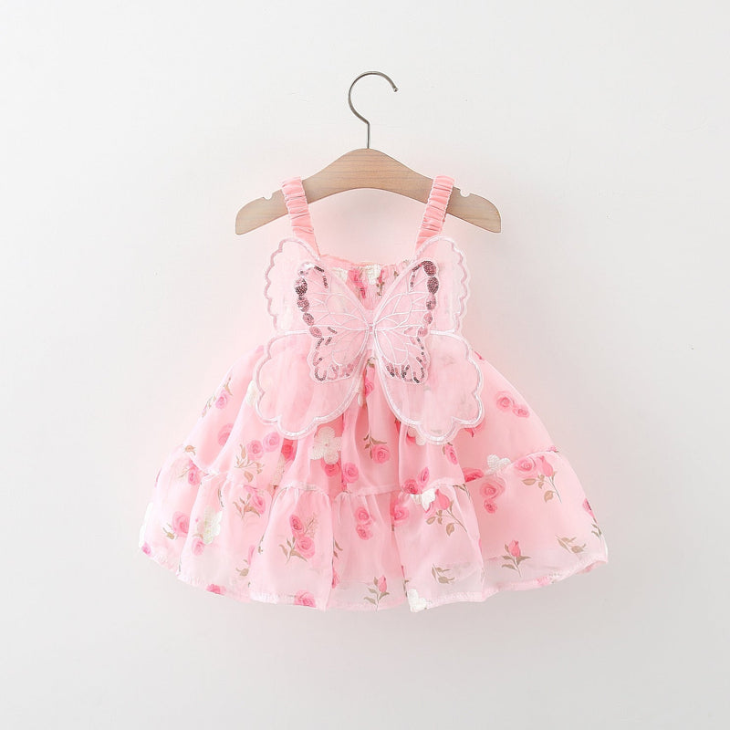 Vestido Infantil Florzinhas com Asa