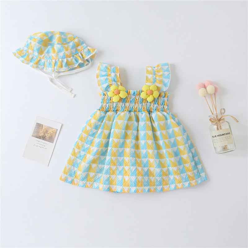 Vestido Infantil Xadrez Florzinhas