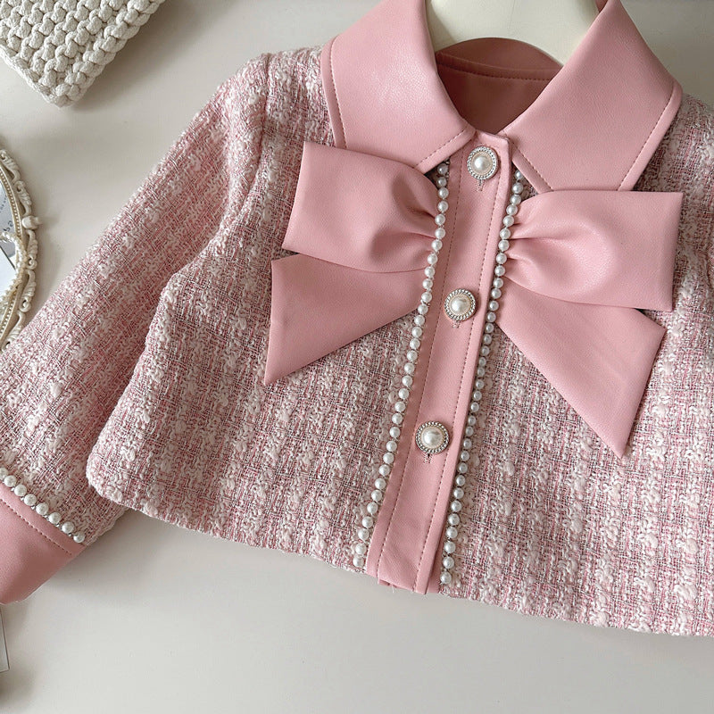 Conjunto Infantil Feminino Rosa Pérolas