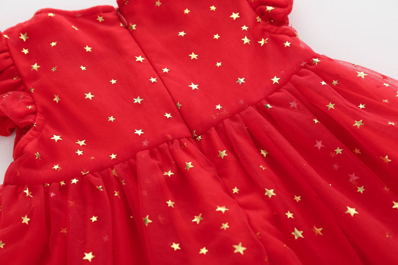 Vestido Infantil Vermelho Estrelinhas