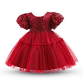 Vestido Infantil Vermelho Brilhante