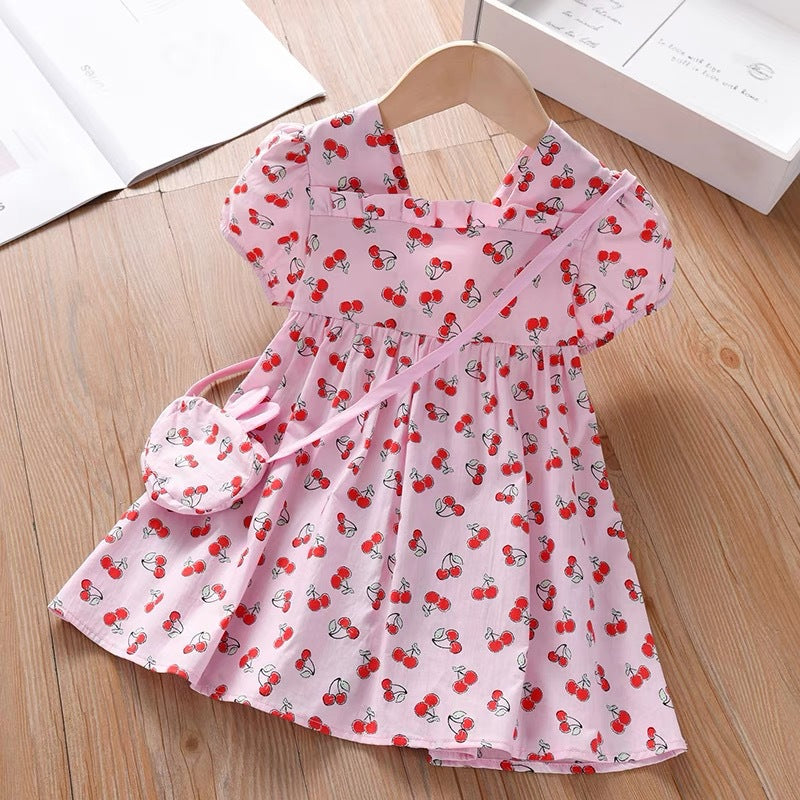 Vestido Infantil Verão Cerejinhas