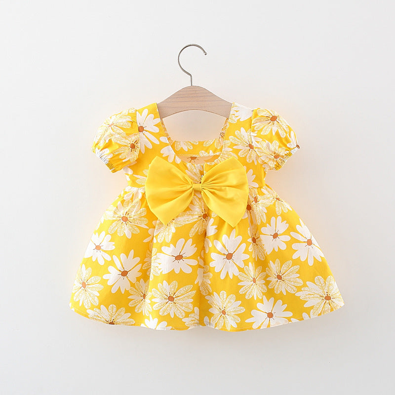 Vestido Infantil Floral Lacinho