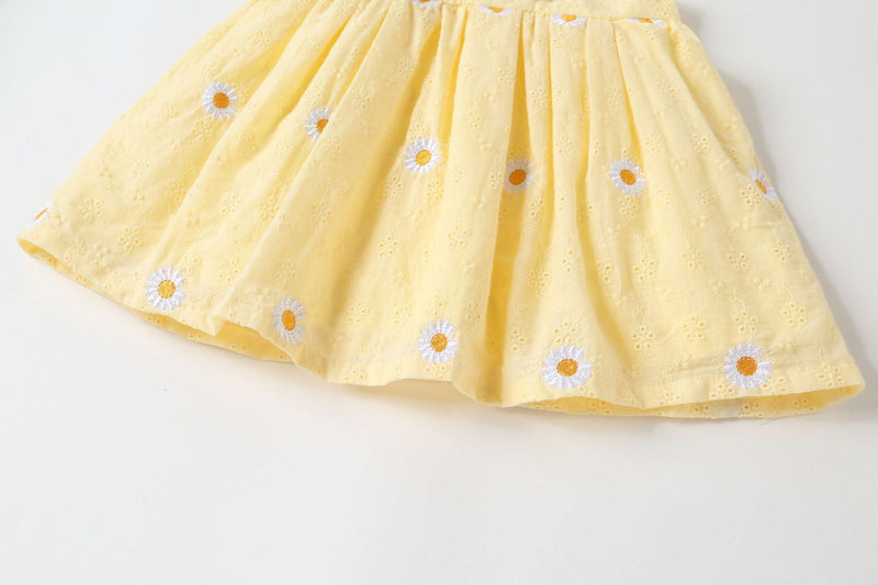 Vestido Infantil Margaridas + Chapéu