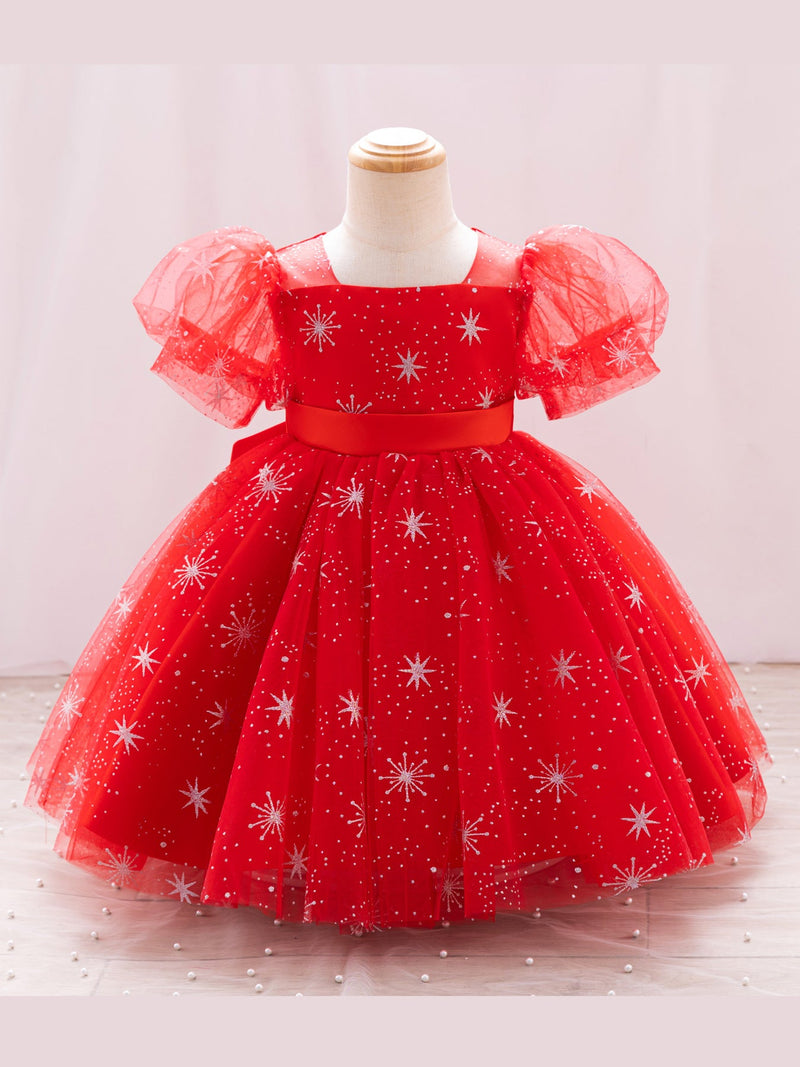 Vestido Infantil Natal Brilhante