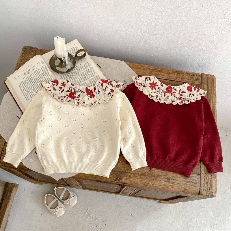 Blusa Infantil Feminina Gola Floral