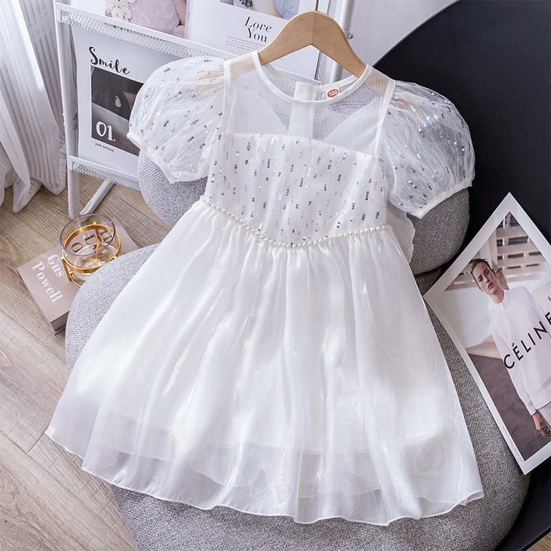 Vestido Infantil Brilhante Asinha