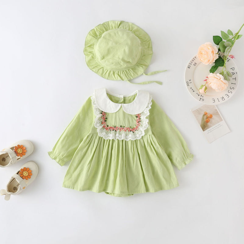 Vestido Infantil Florzinhas Manga Longa