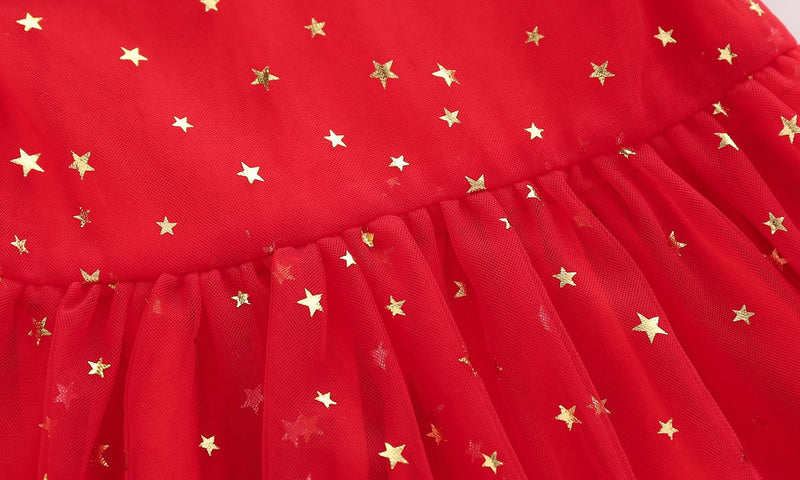 Vestido Infantil Vermelho Estrelinhas