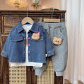 Conjunto Infantil Feminino 3 Peças Jeans