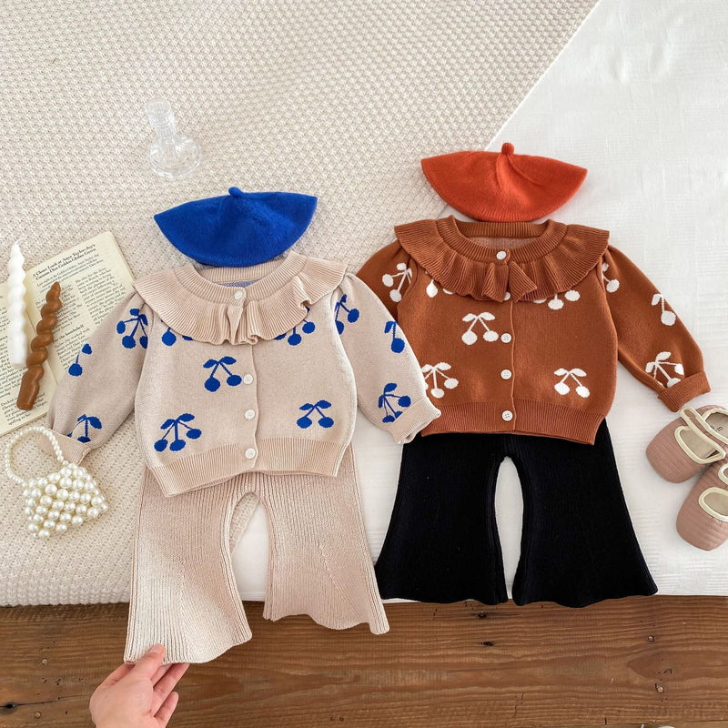 Cardigan Infantil Tricô Cerejinhas