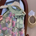 Vestido Infantil Feminino Flores e Lacinho