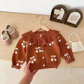 Cardigan Infantil Tricô Cerejinhas