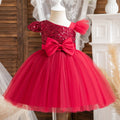 Vestido Infantil Natal Brilhante Lacinho