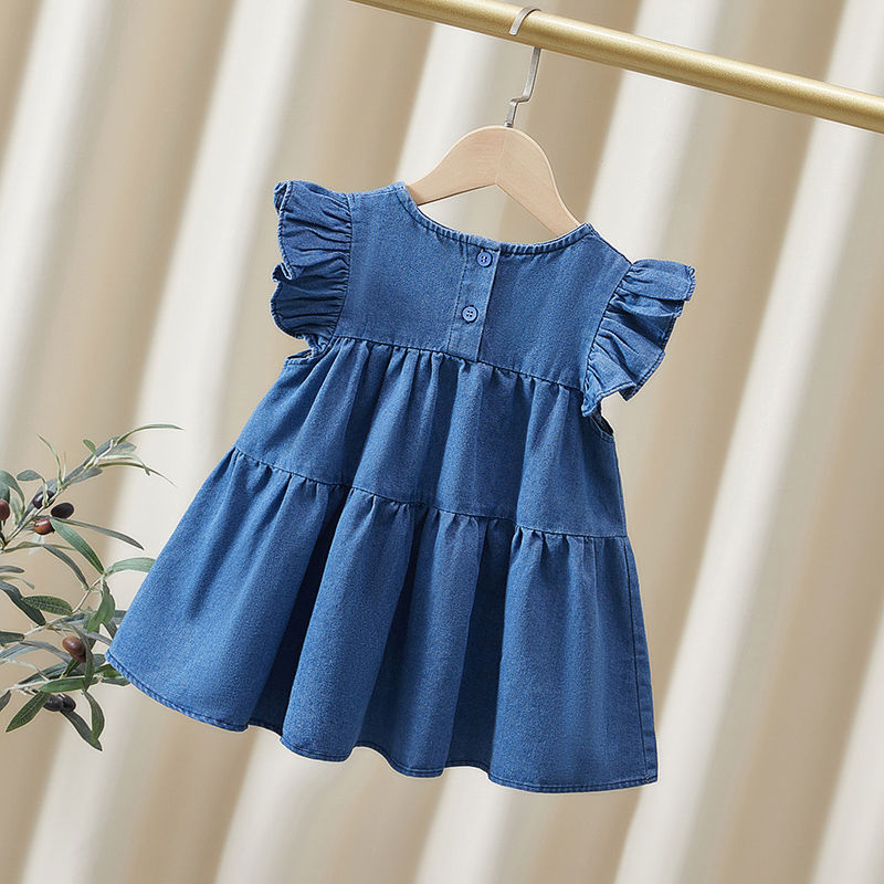 Vestido Infantil Jeans Lacinhos