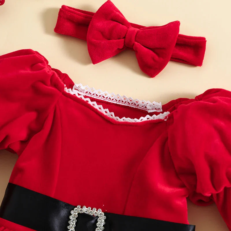 Vestido Infantil Natal Brilhante