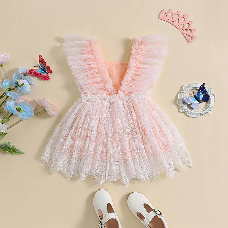 Vestido Infantil Borboletinhas e Tule