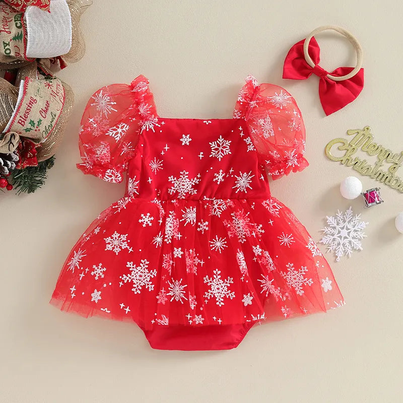 Body Infantil Feminino Natal Floco de Neve