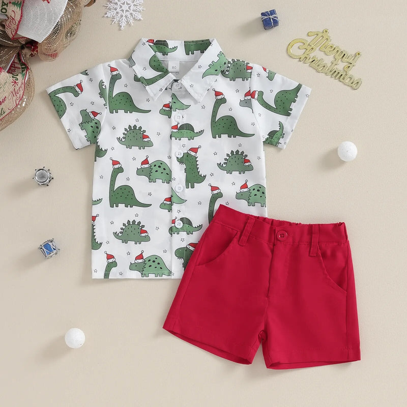 Conjunto Infantil Masculino Natal Dino