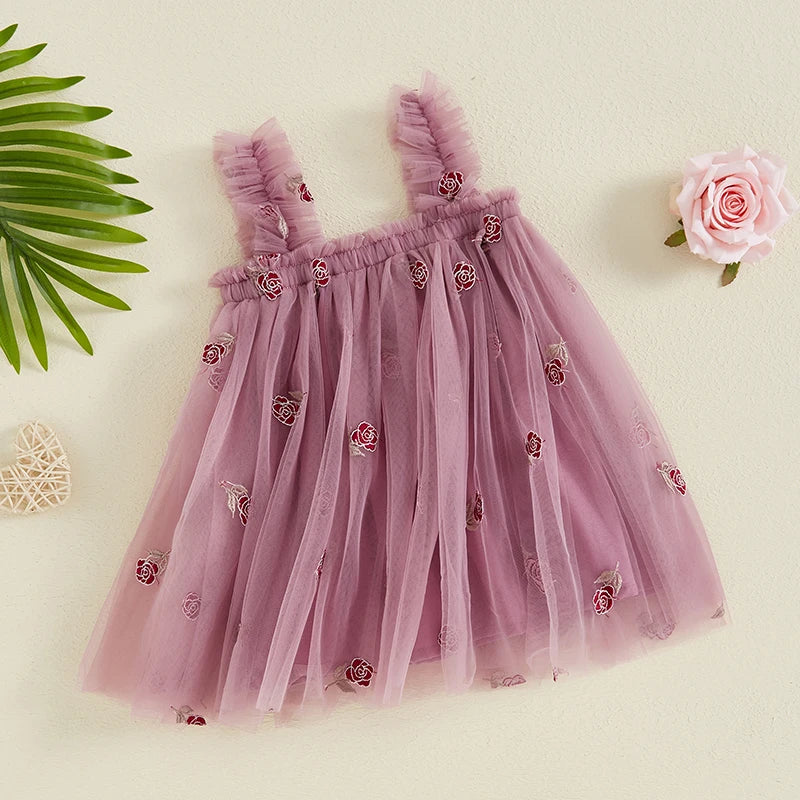 Vestido Infantil Tule Florzinhas