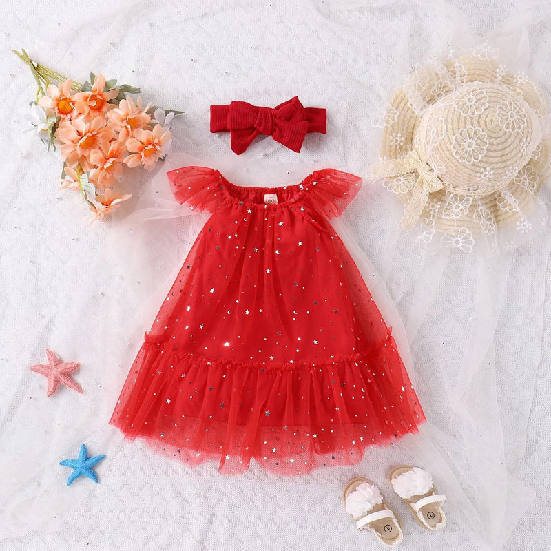 Vestido Infantil Natal Estrelinhas