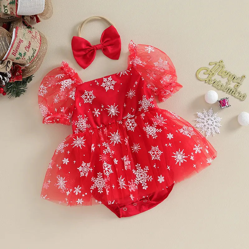 Body Infantil Feminino Natal Floco de Neve