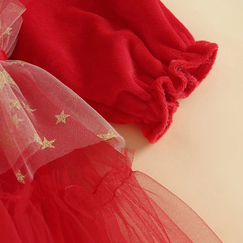 Vestido Infantil Natal Estrelinhas