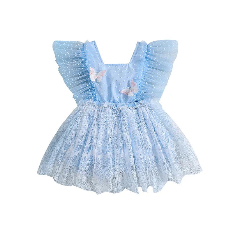 Vestido Infantil Borboletinhas e Tule