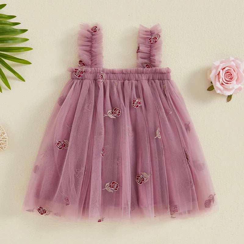 Vestido Infantil Tule Florzinhas